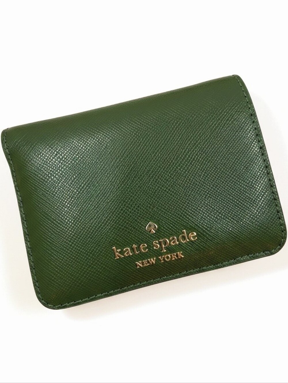 Kate Spade Madison Saffiano Leather Wallet Enchanted Green Small Bifold NWT